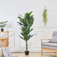 160cm Artificial Tropical Spathiphyllum Tree Fake Plant in Pot - Green