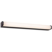 Bravo Bathroom LED Wall Light - 600mm Black IP44 - Black with Opal Polycarb Diffuser