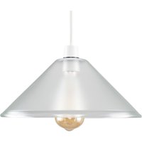Retro Style Clear Glass Tapered Ceiling Pendant Light Shade - Silver