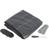 Weed Control Membrane Set with Pegs and Plates - 2m x 10 110gsm (1x Roll) - Black