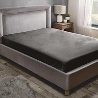 Sherpa Fleece Fitted Sheet - Charcoal / Single