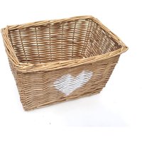 Heart Full Wicker Willow Wedding Hamper Storage Basket - Oak / 14cm / 1