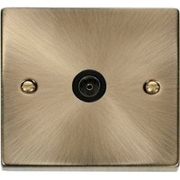 Antique Brass 1 Gang Single Coaxial TV Socket - Antique Brass