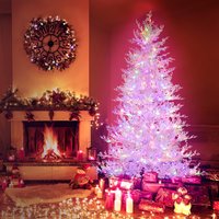 6 FT Pre-lit Flocked Christmas Tree - White
