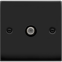 Matt Black Satellite Socket 1 Gang - Matt Black