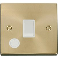 Satin Brushed Brass 1 Gang 20A DP Switch With Flex - White