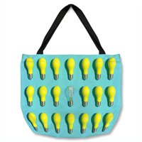 Yellow Bulbs Tote bag - Blue