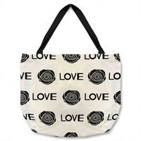 Rose Love Print Tote bag - Black