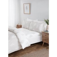 Fern Floral Duvet Cover Pillowcase Fitted Sheet Set - Grey / King
