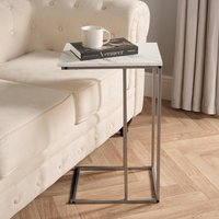 C Shape Marble Side Table - White