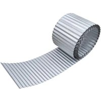 Galvanised Aluzinc Heavy Duty Lawn Edging Roll - Grey / 2.5m