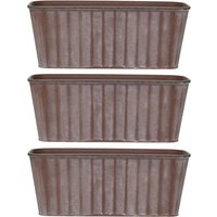 Rust Effect Trough Durable Flower Pot Lightweight Planter - Rust / 3