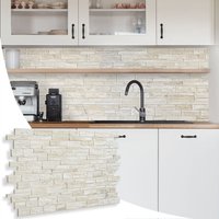 3D Wall Panels (96x48 cm) PVC Cladding Panel Stone Effect - Light Grey / 16