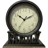 Vintage Family Non Ticking Desk Clock Retro Mantel Clocks Black - Black