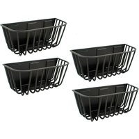 62cm Black Manger Wall Trough Planter Basket Plastic Hay Manger - Ebony / 4