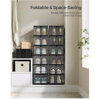 SONGMICS Set of 12 Integrated Shoe Organiser - Black