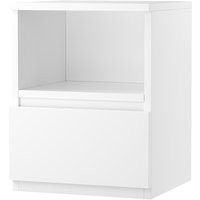 Livingandhome Wooden Bedside Table with Drawer - White