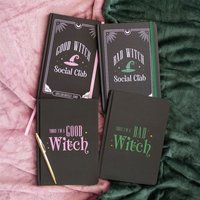 Bad Witch Social Club A5 Notebook Witchy Lined Journal for Spells Plans - Black