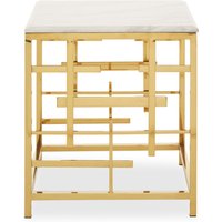 Aprilia White Marble Side Table - White