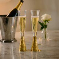 Astrid Set Of Two Champagne Glasses With Gold Finish Stem - Gold