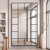 Penestra Metal Modern Window Leaner Wall Mirror - Black / 200cm
