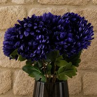 Leaf Pack of 6 x 75cm Artificial Extra Reflex Chrysanthemum Purple | Size: 6 x 75 cm