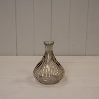 Charming Smokey Brown Ribbed Bud Vase - Brown