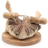 KDMD Bees on Natural Parasite Wood Carving Rustic Shelf Decor in Brown