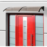 HOMCOM Curved Window Porch Canopy Awning - Brown Sheet & Black Bracket