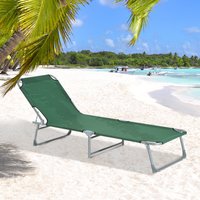Outsunny Portable Folding Sun Lounger - Green