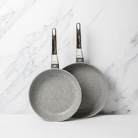 MasterClass Set of Cast Aluminium Fry Pans 26, 28cm - Black