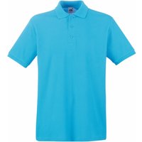 Premium Mens Short Sleeve Polo Shirt - BC1381 - Azure Blue / 2XL / Azure Blue