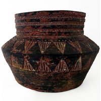 Leaf, Aztec Inca Large Planter - Brown Leaf, Aztec Inca Large Planter - Brown