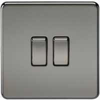 Knightsbridge Screwless 10AX 2G 2-Way Switch - Black Nickel - SF3000BN - Black Nickel