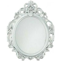 Ornate Antique Vintage Style Dressing Table or Wall Mirror Silver - Silver