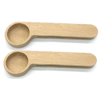 Set of two 2 in 1 Wooden Coffee Scoop and Bag Clip - yellow