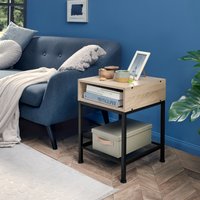 Bedside Table Harlow - Industrial Wood Light, Oak Sonoma