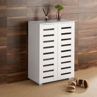 Home Source Oslo 2 Door Shoe Storage Cabinet Unit - White