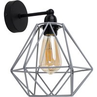 Black Indoor Wall Light Grey Shade - Black