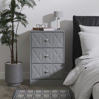 San Jose Fully Assembled 3 Drawer Bedside Cabinet - Dusk Grey