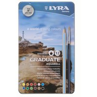 Lyra Graduate Aquarell Pencils 12 Piece Metal Tin Set - Multi Colour