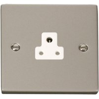 Pearl Nickel 1 Gang 2A Round Pin Socket - White