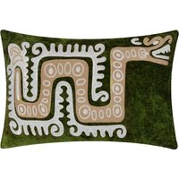 Dynasty Dragon Embroidered Chenille Cushion - Verdie / 80 Feather 20 Polyester
