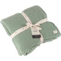 Lark Muslin Cotton Throw - Eucalyptus / 260cm