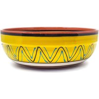 Fiesta Hand Painted Ceramic Salad Bowls - Yellow