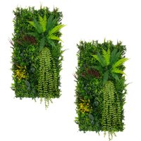 Artificial Plant Wall Tiles - Green / 2 / Polypropylene / 50x100cm
