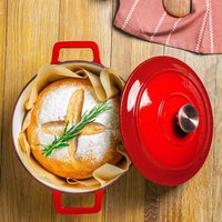 Round Cast Iron Casserole Dish - 4.65L - Red Ombre