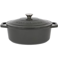 Oval Cast Iron Casserole Dish - 4.68L - Slate Grey