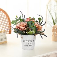 Artificial Potted Floral Table Decor - Orange