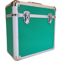 Vinyl LP Storage Box Lockable Aluminium Case - Green